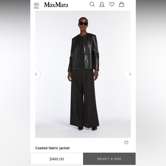 NWT New Season ‘S Max Mara ‘ Festoso' Faux Leather Jacket. Black: All Seasons. - Picture 8 of 16